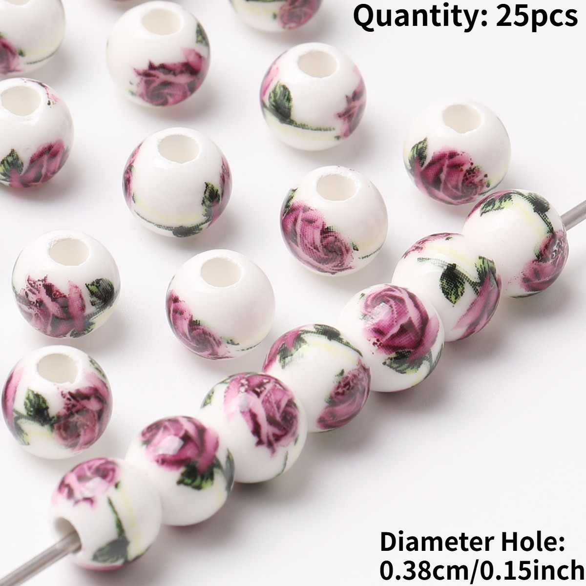 25pcs Vintage Ceramic Beads for DIY Jewelry Making
